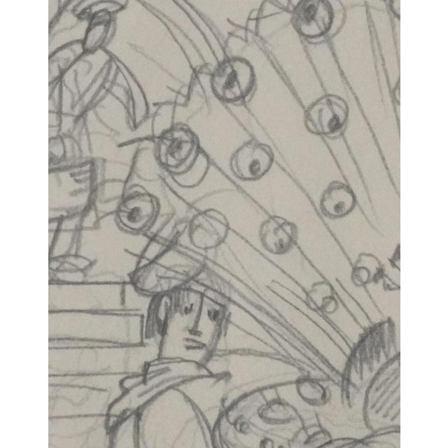 Jean-Emile Laboureur, Peacock, 1937, Pencil on Paper For Sale - Image 6 of 7