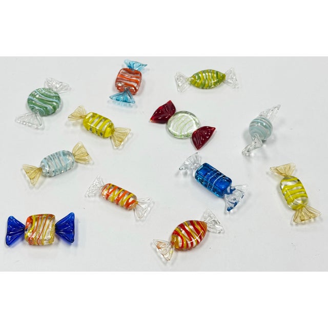 Mid 20th Century Vintage Murano Style Blown Glass Wrap Candies, Set of 12 For Sale - Image 5 of 6