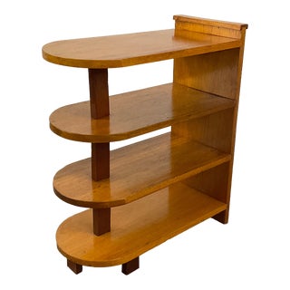 1940s Art Deco Americana Folk Art Arts & Crafts Bookshelf For Sale
