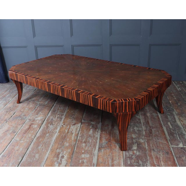 Brown Vintage Low Table in Macassar and Shargreen by Garrison Rousseau, 1980 For Sale - Image 8 of 16