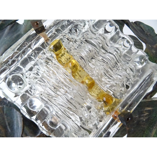 Metal Tom Aslström & Hans Ehrlich Brutalist Mid Century Swedish Chandelier Murano For Sale - Image 7 of 13