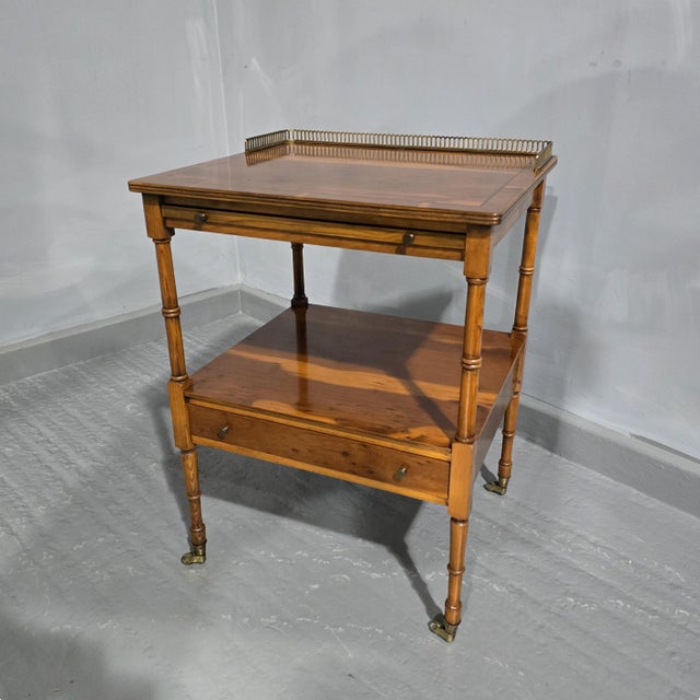 1920s Regency Yew Wood Lamp Table, 1920s For Sale - Image 5 of 8