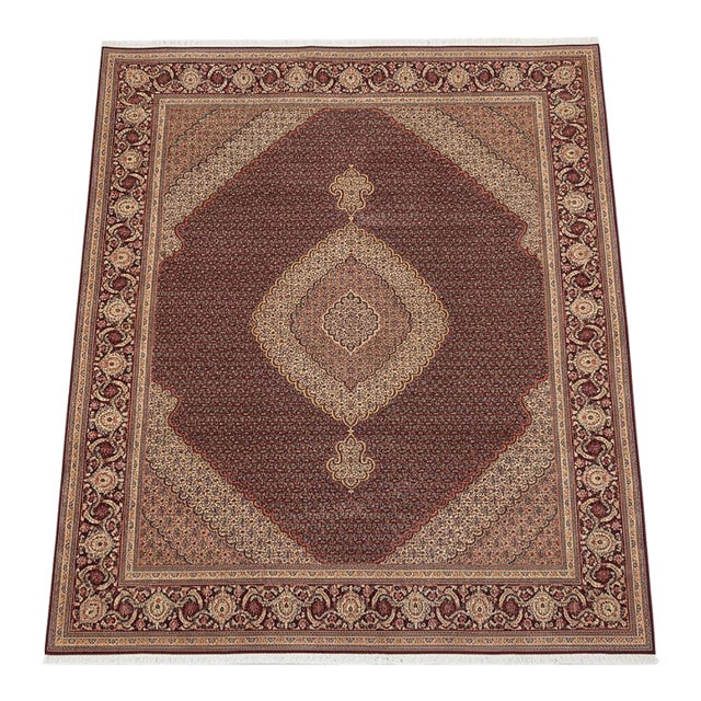1960s Persian Heriz Hand Knotted Area Rug 9'9 X 12'9 Ft For Sale