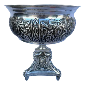 Decorative Silver Pedestal Bowl