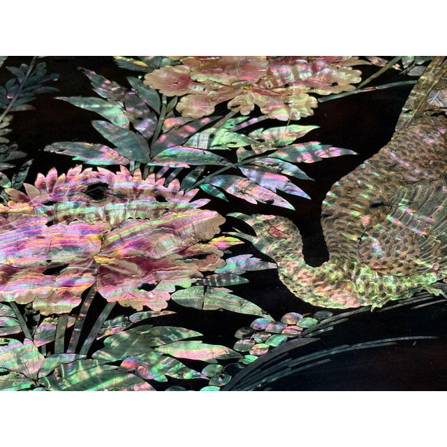 Chinese Export, Ebonized Wood, Mother-of-Pearl, Center Table, China, 1900 For Sale - Image 9 of 18