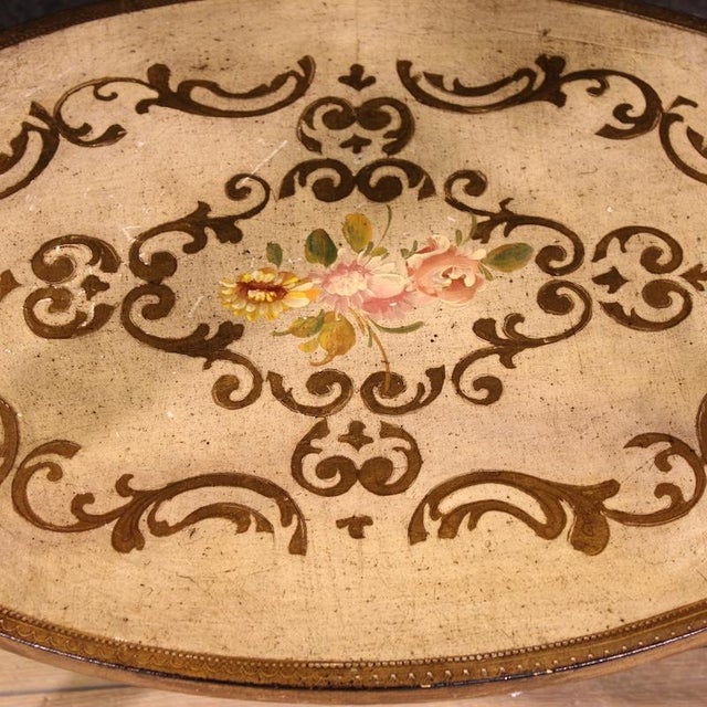 20th Century Tuscan Lacquered Gilded and Painted Side Table, 1950 For Sale - Image 11 of 13
