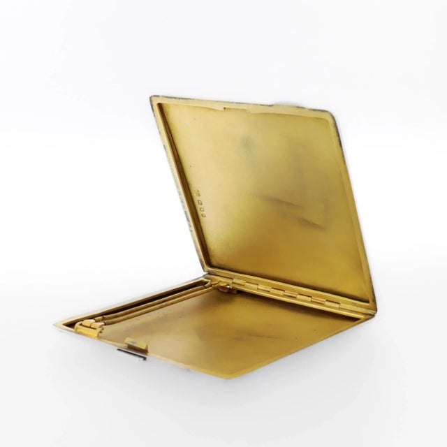Art Deco English Sterling Silver & Guilloche Enamel Cigarette Case, 1936 For Sale - Image 11 of 17