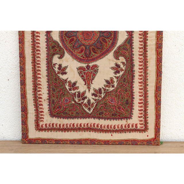 Royal Boteh Vintage Mounted Paisley Textile For Sale - Image 4 of 7