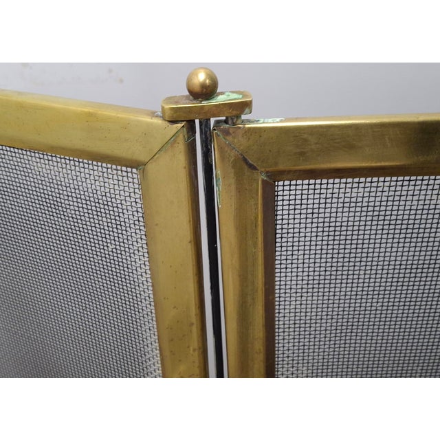 Late 19th Century Victorian Solid Brass and Wire Mesh Fire Screen , Circa 1880s For Sale - Image 5 of 11