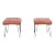 Mid-Century Modern Cognac Leather and Iron Harp Leg Stools, 1950s For Sale