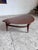 Newly refinished Brown Saltman walnut boomerang coffee table with generous proportions, gorgeous wood grain and...