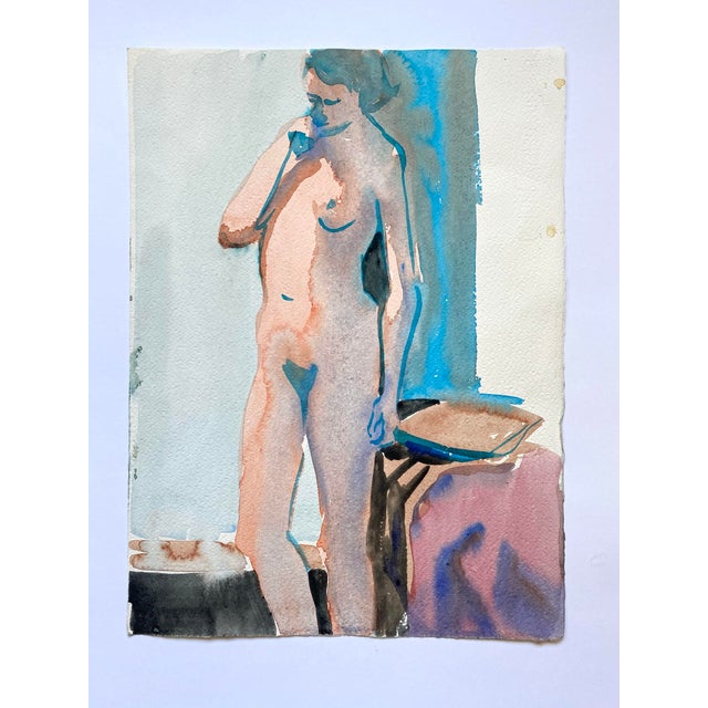 2000 - 2009 Original Female Nude Watercolor Painting by Jon Hall 2001 For Sale - Image 5 of 5