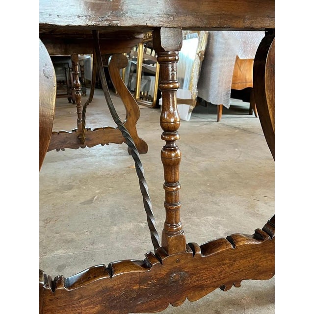 Italian Walnut Fratino Dining Table with Lyre Legs, 18th Century For Sale - Image 12 of 13