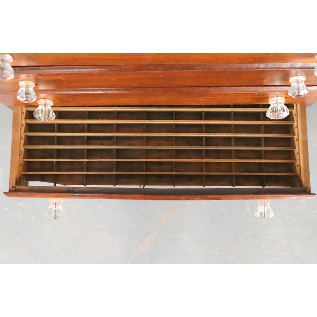 Brown Antique Walnut Ten Drawer Optometrist's Cabinet For Sale - Image 8 of 14