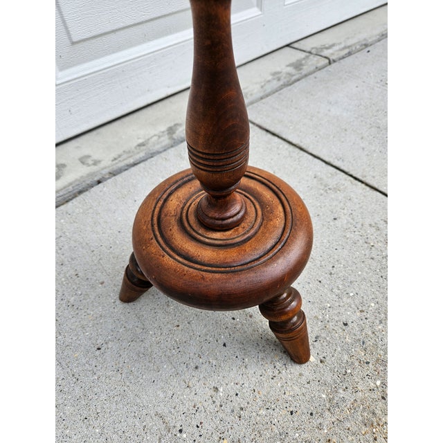 Wood Wooden Nautical Style Side Table or Candle Stand For Sale - Image 7 of 13
