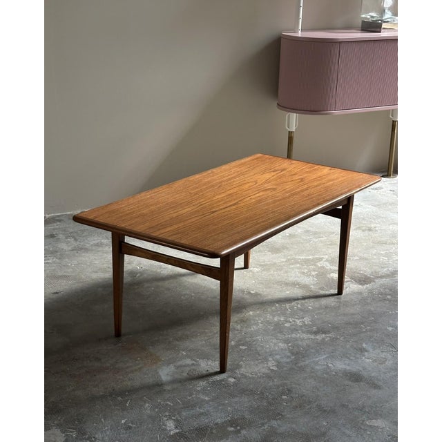 Teak coffee table, 1960s, Scandinavian manufacture. Rectangular teak coffee table with rounded corners.