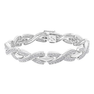 4.5 Carat Diamond Bracelet in 18 Karat White Gold, 38 Grams, Estate For Sale