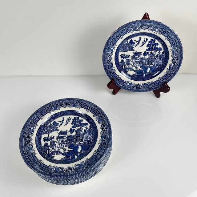 1970s Vintage English Dessert Plates with Asian Pattern, 1970, Set of 10 For Sale - Image 5 of 8