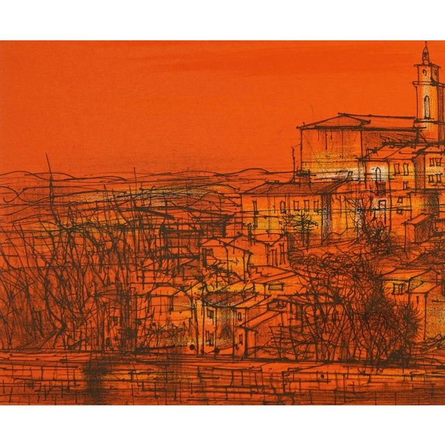 Original lithograph by Jean Carzou, "Gordes", from the limited edition (162 of 450) portfolio "Provence", published by...
