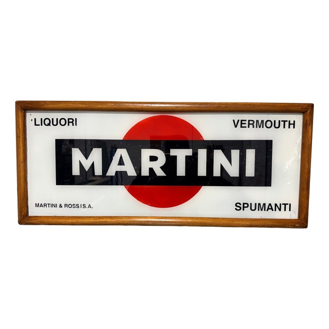 Vintage Illuminated Martini Sign, 1970s For Sale