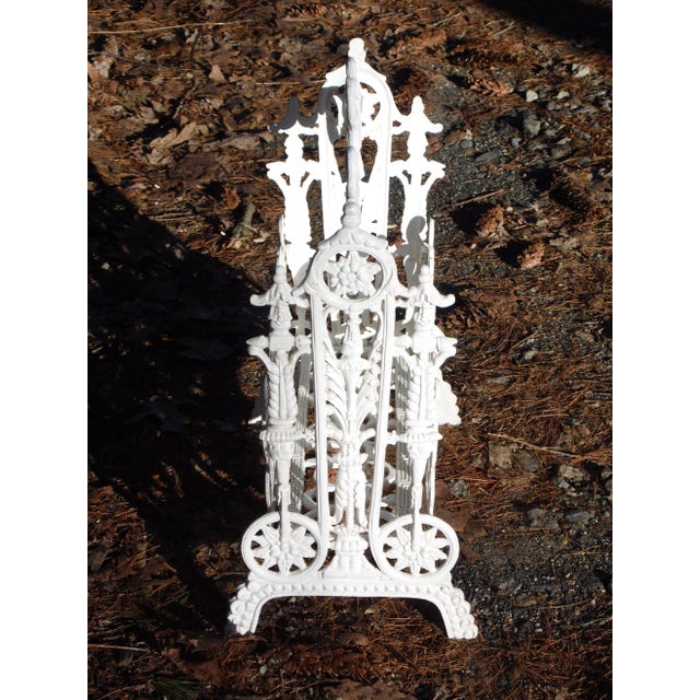 Antique Victorian Cast Iron Magazine Rack Vintage Sheet Music Stand For Sale - Image 10 of 12
