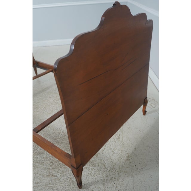 Pair of French Style Marquetry Inlaid Satinwood Twin Beds For Sale - Image 15 of 16