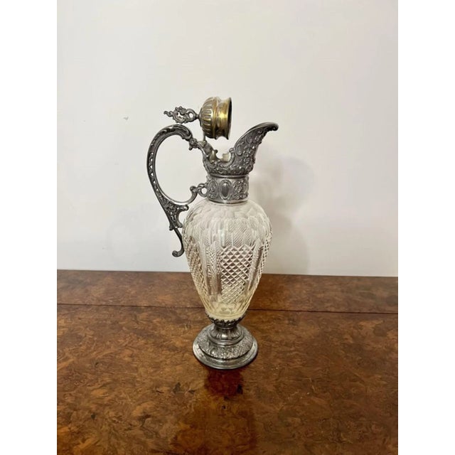 Antique Victorian Cut Glass Claret Jug, 1880s For Sale - Image 9 of 9