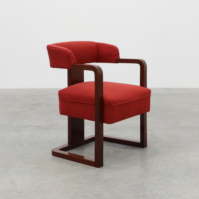 Art Deco Red Chair, Belgium, 1920 For Sale - Image 13 of 13