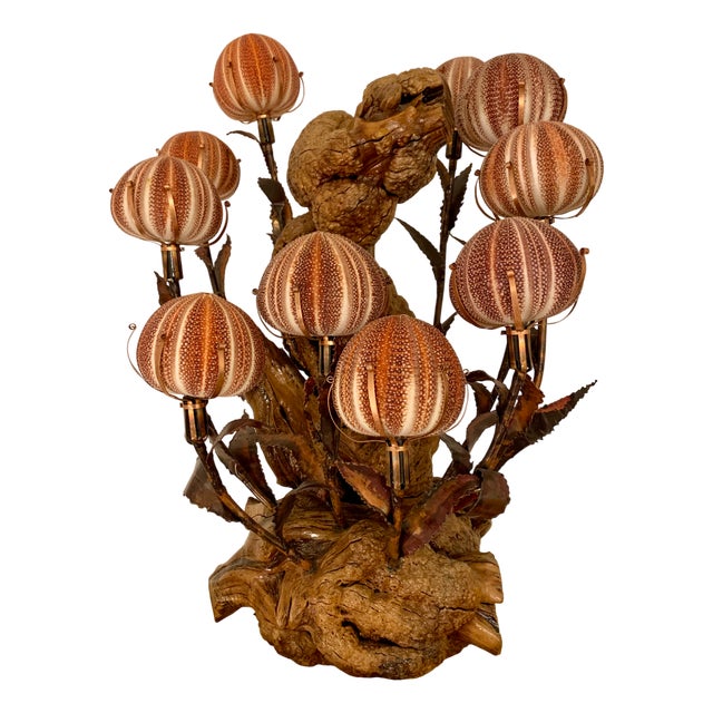 Brutalist Sea Urchin Lamp by Curtis Jere, 1960s For Sale