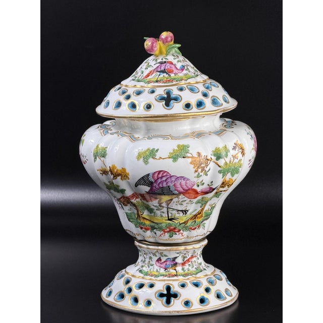 Samson Porcelain Covered Vase with Birds from Befos For Sale - Image 3 of 14