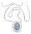 Late 20th Century Blue Chalcedony Cabochon Pendant on Snake Chain For Sale