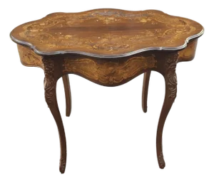 Early 20th Century Louis XV Style Marquetry Mahogany Inlaid Center Table