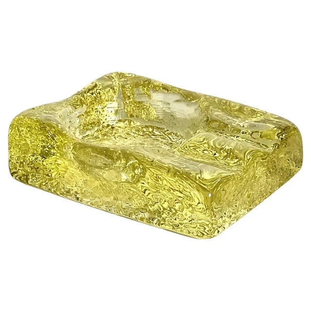 Yellow Bubble Glass Ashtray, France, 1970s For Sale - Image 8 of 8