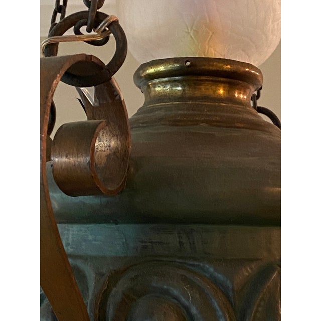 Early 20th Century Early 20th Century Neoclassic Pendant Light Fixture For Sale - Image 5 of 7