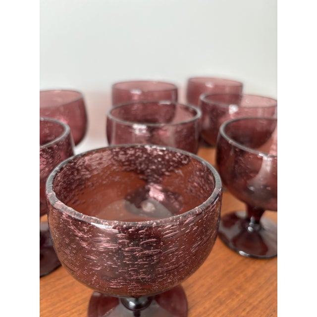 Vintage Punch Set in Bubble Glass, 1970s, Set of 10 For Sale - Image 7 of 11