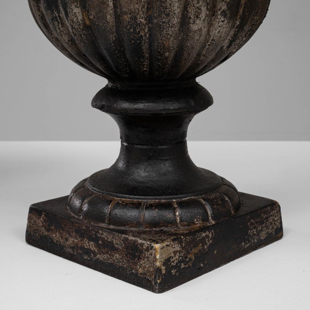 Black 19th Century French Cast Iron Campagna Urn Planters - A Pair For Sale - Image 8 of 18