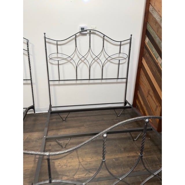 Queen Size Claudio Rayes Iron Bed Frame, Model 24 For Sale - Image 9 of 12