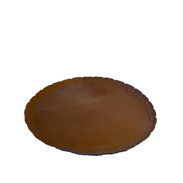 Armenac Hairenian Exceptionally 23.25" Large Hand Crafted Copper Tray 1945. Signed "A. Hairenian 1945". Hairenian escaped...