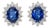 1.8Ct Ceylon Blue Sapphire Earrings With Diamond Accents: Solid 14k Gold, 7x5mm, Pair For Sale