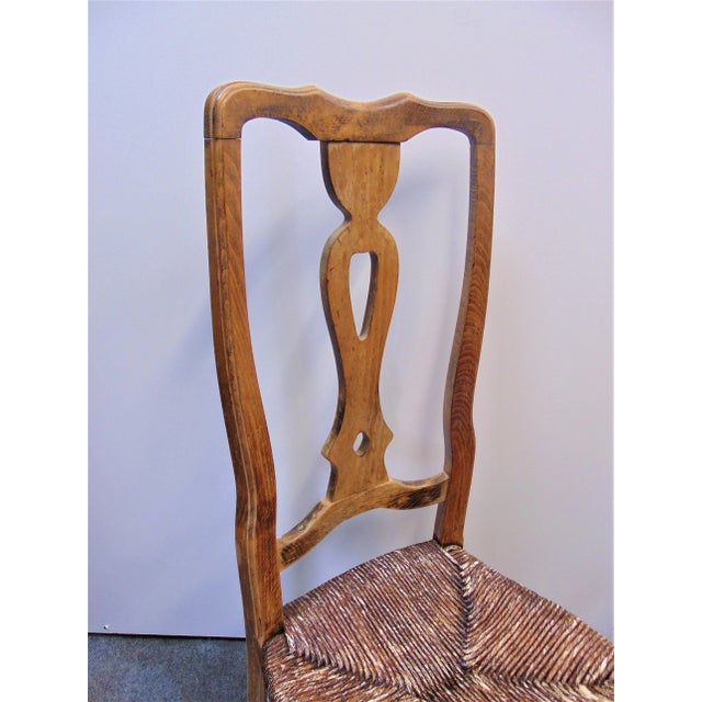 Brown Italian Maple Rush Seat Dining Chairs - Set of 4 For Sale - Image 8 of 9