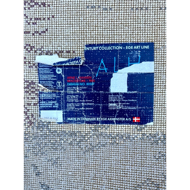 Blue Vintage Arne L Hansen 100% Wool Rug "Wintertime" For Sale - Image 8 of 9