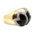 Contemporary Vintage 14k Gold Onyx & Diamond Foliate Design Ring, Size 6.75 For Sale - Image 3 of 12