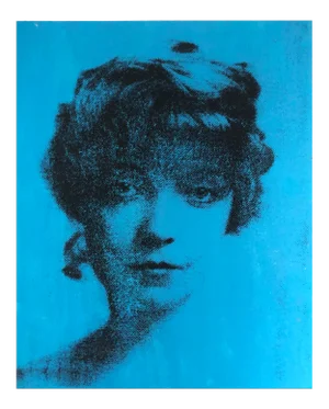 Vintage Pop Art Silk Screen Oil on Canvas of Silent Film Actress Lillian Gish