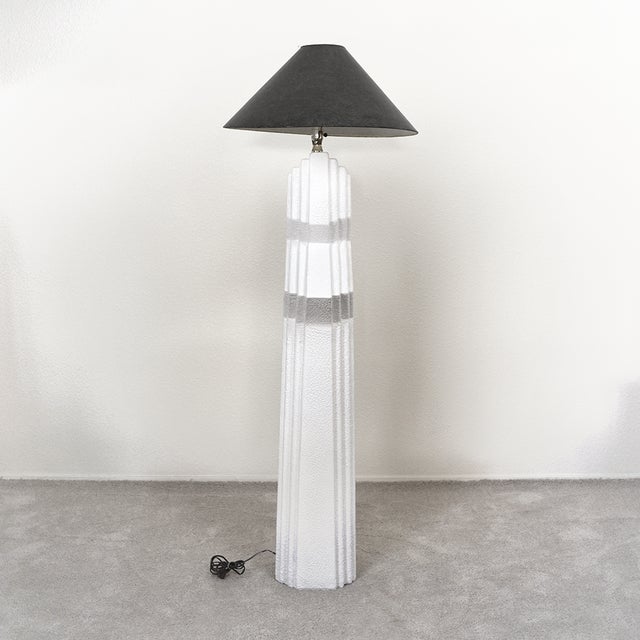 Vintage Zig Zag Plaster Floor Lamp 1980's Art Deco Style Chairish