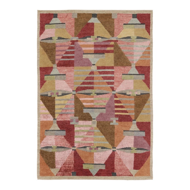 Contemporary Scandinavian Style Geometric Wool Rug, by Rug & Kilim, India For Sale