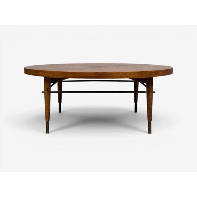 Paul McCobb Attr., Coffee Table, Walnut, Brass, Usa, 1950s For Sale In New York - Image 6 of 9