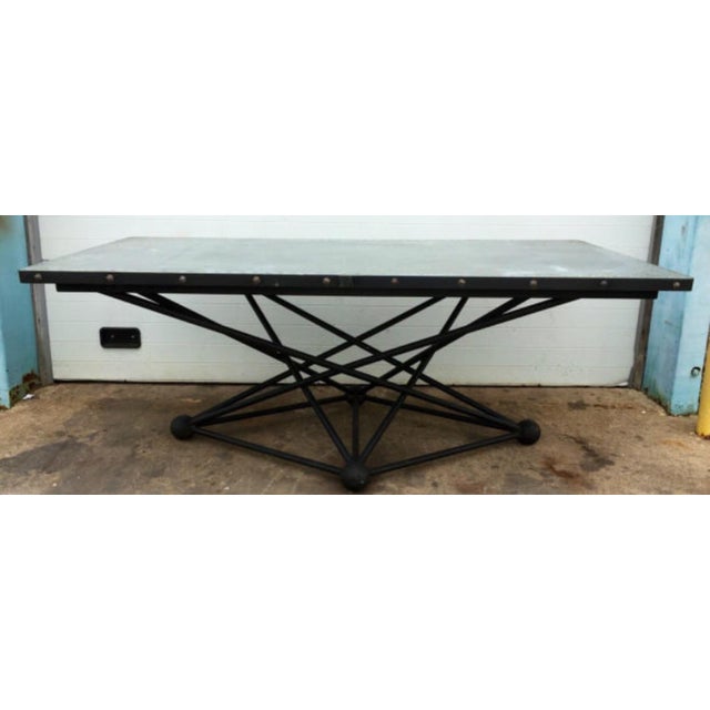 Vintage Atomic Base Zinc Top Dining Table Chairish