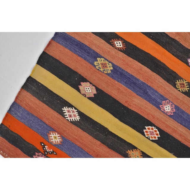 Textile Neutral Vintage Handwoven Kilim Rug For Sale - Image 7 of 7