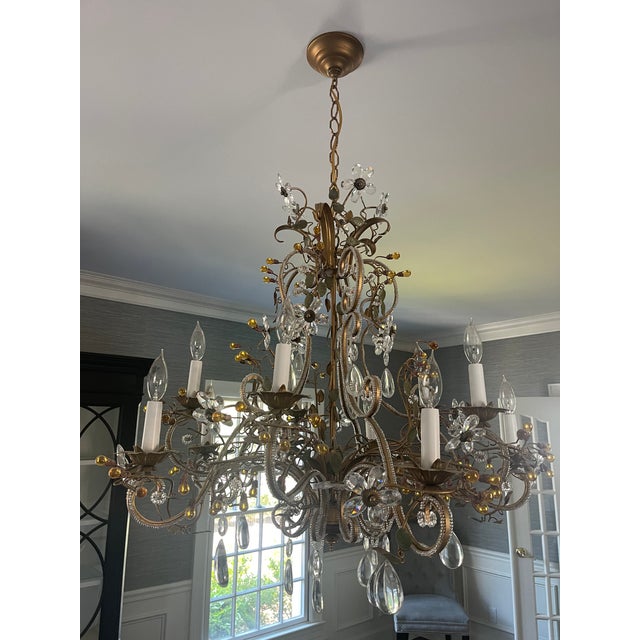 French Decorative Crafts French Style Crystal Chandelier For Sale - Image 3 of 8