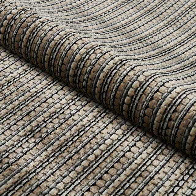 SAMPLE - Schumacher Downtown Velvet Fabric In Pebble For Sale